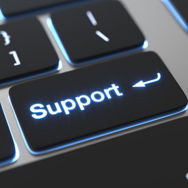 Tastatur mit dem Wort Support